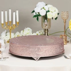Round Embossed Pedestal Riser, Matte Metal Display Stand 22" -Home Decor Promotional Store CAKE RND1 22 RG D05 760x760 c1737a72 180f 41ab bcf4 9525cb5e3dc8