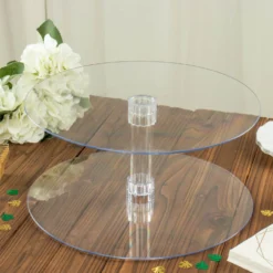 2-Tier Round Acrylic Riser | Plastic Display Stand -Home Decor Promotional Store CAKE STND B6 D01
