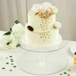 2-Tier Round Acrylic Riser | Plastic Display Stand -Home Decor Promotional Store CAKE STND B6 01