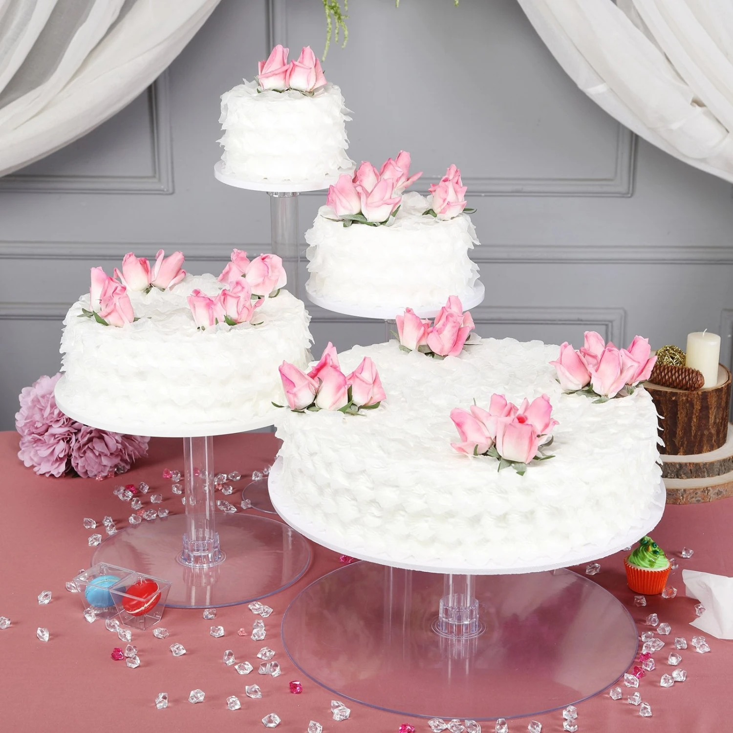 4-Tier Round Acrylic Riser | Plastic Display Stand 1 4-Tier Round Acrylic Riser | Plastic Display Stand