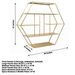 Large Gold Metal Hexagonal Riser, Dessert Display Stand, Modern Bookcase 4ft -Home Decor Promotional Store CAKE STND H02 51 GOLD 98.progressive c6124d78 1c5f 4bf6 b5c0 d717db643043