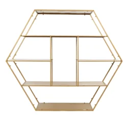 Large Gold Metal Hexagonal Riser, Dessert Display Stand, Modern Bookcase 4ft -Home Decor Promotional Store CAKE STND H02 51 GOLD 99.progressive 4519e00f d580 4cf0 b931 d2e8b636ca0c