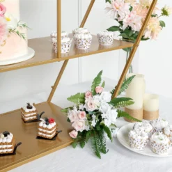 Large Gold Metal Hexagonal Riser, Dessert Display Stand, Modern Bookcase 4ft -Home Decor Promotional Store CAKE STND H02 51 GOLD D02.progressive 02eb1919 a76f 4a2a b834 f993fe99ab8c