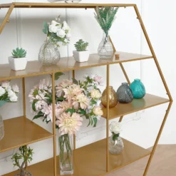 Large Gold Metal Hexagonal Riser, Dessert Display Stand, Modern Bookcase 4ft -Home Decor Promotional Store CAKE STND H02 51 GOLD D04.progressive 2cf27152 dfe0 498d 85fb 38e0c286dce1