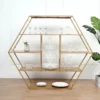 Large Gold Metal Hexagonal Riser, Dessert Display Stand, Modern Bookcase 4ft