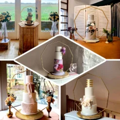 Nonagon Metal Arch Riser, Metal Floral Centerpieces Display Stand -Home Decor Promotional Store CAKE STND HOPNG01 EBC2