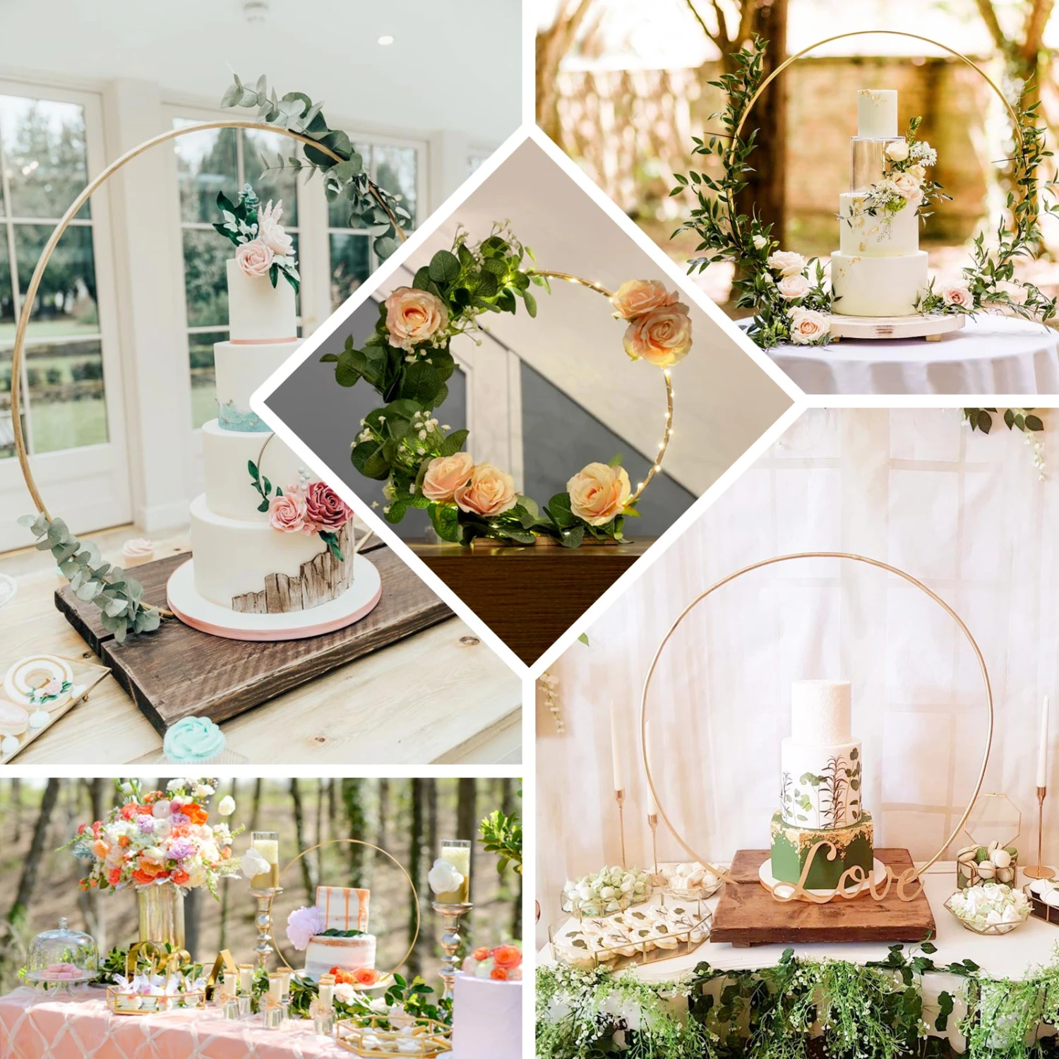 Round Metal Arch Riser, Metal Floral Centerpieces Display Stand 3 Round Metal Arch Riser, Metal Floral Centerpieces Display Stand - Image 3