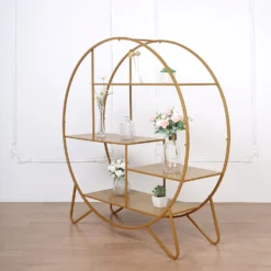 Large Gold Metal Round Riser, Dessert Display Stand, Modern Bookcase 4ft 14 Large Gold Metal Round Riser, Dessert Display Stand, Modern Bookcase 4ft -Home Decor Promotional Store CAKE STND R02 48 GOLD D01