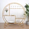 Large Gold Metal Round Riser, Dessert Display Stand, Modern Bookcase 4ft
