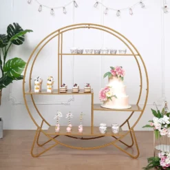 Large Gold Metal Round Riser, Dessert Display Stand, Modern Bookcase 4ft 12 Large Gold Metal Round Riser, Dessert Display Stand, Modern Bookcase 4ft -Home Decor Promotional Store CAKE STND R02 48 GOLD D05