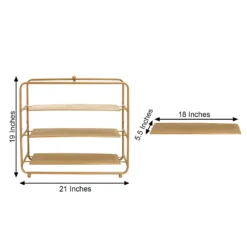 Gold Metal 3-Tier Square Riser, Dessert/Appetizer Buffet Display Stand 19" -Home Decor Promotional Store CAKE STND S01 24 GD 98.progressive 7d0ab530 dc2d 4b33 add8 ff2ae7d80b88