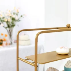 Gold Metal 3-Tier Square Riser, Dessert/Appetizer Buffet Display Stand 19" -Home Decor Promotional Store CAKE STND S01 24 GD D04 760x760 5bd02714 532a 4a75 9f2f a4340c8656b4