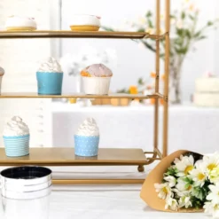 Gold Metal 3-Tier Square Riser, Dessert/Appetizer Buffet Display Stand 19" -Home Decor Promotional Store CAKE STND S01 24 GD D07.progressive 6aa87f53 2500 487d 8fac c6fd1edc9eba