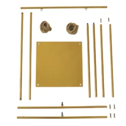 Gold Metal Hanging Dessert Display Centerpiece With Jute Rope, Cake Stand Swing 3ft Tall -Home Decor Promotional Store CAKE STND SWING01 GOLD D06