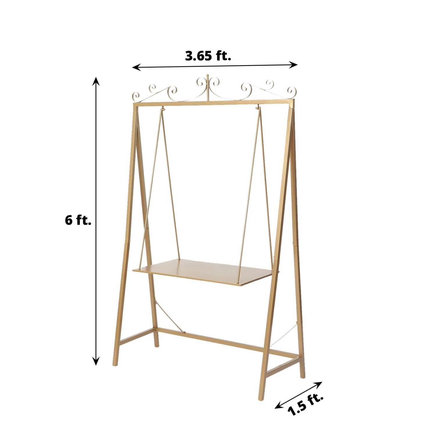 6ft Tall Gold Metal Dessert Display Stand Swing 10 6ft Tall Gold Metal Dessert Display Stand Swing - Image 10