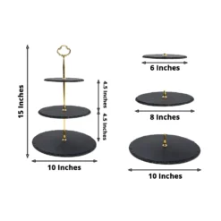 3-Tier Black Stone Plate Riser, Dessert Holder Display Stand 15" Round 23 3-Tier Black Stone Plate Riser, Dessert Holder Display Stand 15" Round -Home Decor Promotional Store CAKE STNE R001 3 BLK 98.progressive 63d8a376 c9b3 4919 93db fce05ceee1b0