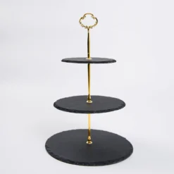 3-Tier Black Stone Plate Riser, Dessert Holder Display Stand 15" Round 18 3-Tier Black Stone Plate Riser, Dessert Holder Display Stand 15" Round -Home Decor Promotional Store CAKE STNE R001 3 BLK 99.progressive 214085d8 fff9 4f0a 8894 0a5f3f6b43b2