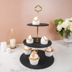 3-Tier Black Stone Plate Riser, Dessert Holder Display Stand 15" Round 19 3-Tier Black Stone Plate Riser, Dessert Holder Display Stand 15" Round -Home Decor Promotional Store CAKE STNE R001 3 BLK D02.progressive e6deb909 73fd 440e 8348 53ffc0e0e71c