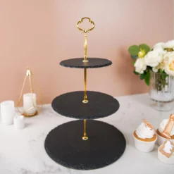 3-Tier Black Stone Plate Riser, Dessert Holder Display Stand 15" Round 16 3-Tier Black Stone Plate Riser, Dessert Holder Display Stand 15" Round -Home Decor Promotional Store CAKE STNE R001 3 BLK 02.progressive 2d639a31 730c 496e 92bd 78c929401dfe