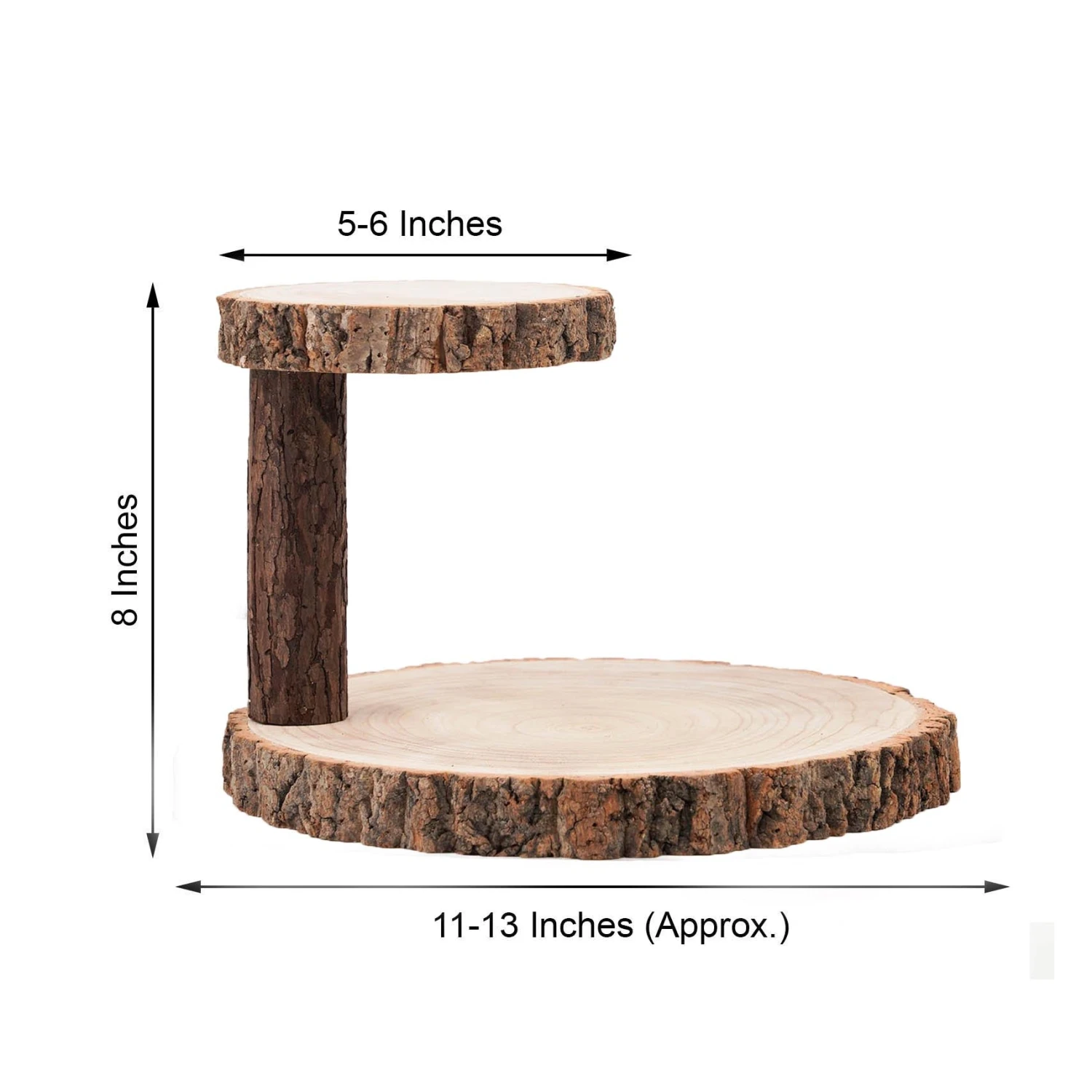 2-Tier Natural Elm Wood Slice Cheese Board Cupcake Stand, Rustic Centerpiece 8" 14 2-Tier Natural Elm Wood Slice Cheese Board Cupcake Stand, Rustic Centerpiece 8" - Image 14