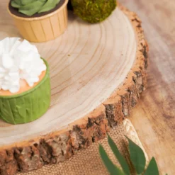 2-Tier Natural Elm Wood Slice Cheese Board Cupcake Stand, Rustic Centerpiece 8" 19 2-Tier Natural Elm Wood Slice Cheese Board Cupcake Stand, Rustic Centerpiece 8" -Home Decor Promotional Store CAKE WOD001 612 NAT D05 5d64d464 a9ff 43a7 8301 38ad5026166e