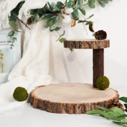 2-Tier Natural Elm Wood Slice Cheese Board Cupcake Stand, Rustic Centerpiece 8" 18 2-Tier Natural Elm Wood Slice Cheese Board Cupcake Stand, Rustic Centerpiece 8" -Home Decor Promotional Store CAKE WOD001 612 NAT 01.progressive 361b9fcc 4559 4d85 b103 4d8b110a5748