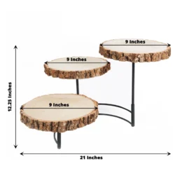 12" Tall | 3-Tier Wood Slice Pedestal Riser, Rustic Half Moon Cheese Board Display Stand -Home Decor Promotional Store CAKE WOD006 10 NAT 98.progressive 769f8a43 ccba 4caa 80b6 cfee556fd868