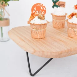 Natural Wood Slice Pedestal Riser, Cheese Board Serving Tray, Rustic Wooden Display Stand With Hairpin Legs 12" Square -Home Decor Promotional Store CAKE WOD007 12 NAT D01.progressive 3ea0b38f 6039 4dde 88ab 39ad3f006741