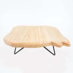 Natural Wood Slice Pedestal Riser, Cheese Board Serving Tray, Rustic Wooden Display Stand With Hairpin Legs 12" Square -Home Decor Promotional Store CAKE WOD007 12 NAT D06.progressive c1c93825 8fd9 4f0f 932e 77593ced1d68