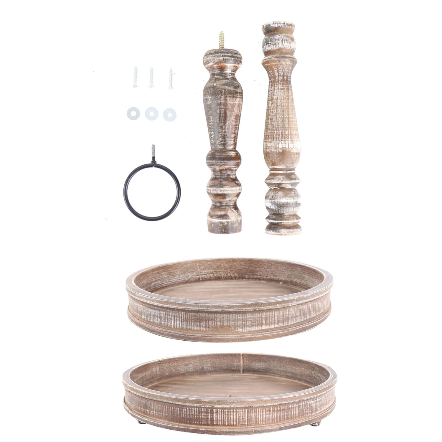 Rustic 2-Tier Wooden Riser Serving Tray, Farmhouse Dessert Display Stand 20" 5 Rustic 2-Tier Wooden Riser Serving Tray, Farmhouse Dessert Display Stand 20" - Image 5