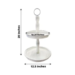 Rustic 2-Tier Wooden Riser Serving Tray, Farmhouse Dessert Display Stand 20" 19 Rustic 2-Tier Wooden Riser Serving Tray, Farmhouse Dessert Display Stand 20" -Home Decor Promotional Store CAKE WOD008 12 WHT 98