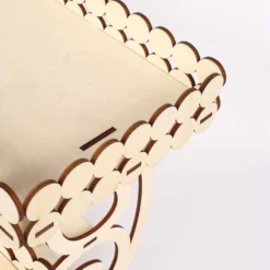 3-Tier Natural Wooden Laser Cutout Riser Serving Tray Platter, Rectangular Dessert Display Stand 22" -Home Decor Promotional Store CAKE WOD012 NAT D05