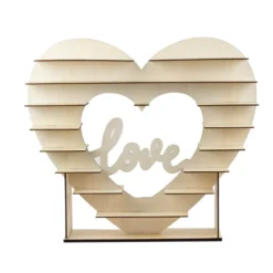 Heart Shaped 8-Layer Double Sided Wooden Dessert Display Stand, Natural "Love" Table Shelf Rack 26" -Home Decor Promotional Store CAKE WOD015 NAT 99