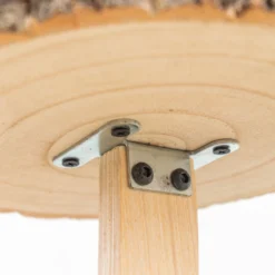 4-Tier Natural Farmhouse Style Wood Slice Pedestal Riser, Rustic Dessert Display Stand 15" Tall -Home Decor Promotional Store CAKE WOD016 10 NAT D13