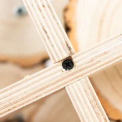 4-Tier Natural Farmhouse Style Wood Slice Pedestal Riser, Rustic Dessert Display Stand 15" Tall -Home Decor Promotional Store CAKE WOD016 10 NAT D14