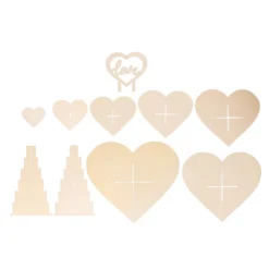 7-Tier Natural Wooden Heart Chocolate Display Stand With "Love" Topper, 16" DIY Dessert Table Tower Rack 28 7-Tier Natural Wooden Heart Chocolate Display Stand With "Love" Topper, 16" DIY Dessert Table Tower Rack -Home Decor Promotional Store CAKE WOD017 15 NAT D11