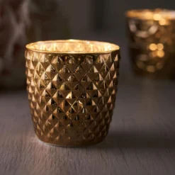 6 Pack Glass Votive Candle Holders, Tealight Candle Holders - Assorted Geometric Designs 3" -Home Decor Promotional Store CAND HOLD 001 S GOLD D02 760x760 65873328 de9d 4837 b514 7f30b420f6e4