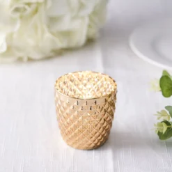 6 Pack Glass Votive Candle Holders, Tealight Candle Holders - Assorted Geometric Designs 3" -Home Decor Promotional Store CAND HOLD 001 S GOLD D09.progressive 0ef7c78c 074c 4731 9c90 0a67c91ba83c