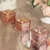 12 Pack Mercury Glass Candle Holders, Votive Glittered Tealight Holders 2" Square