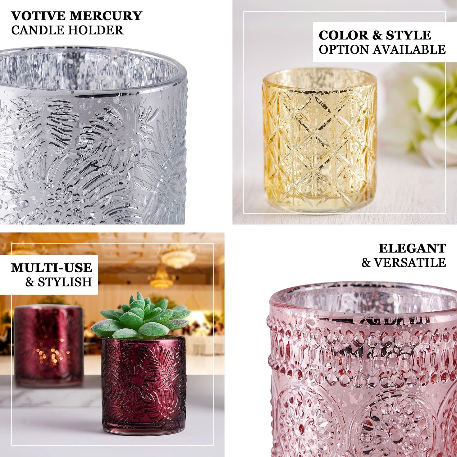 6 Pack | Glass Primrose Candle Holders, Votive Tealight Holders 2 6 Pack | Glass Primrose Candle Holders, Votive Tealight Holders - Image 2