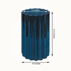 Mercury Glass Hurricane Candle Holder, Cylinder Pillar Vase - Wavy Column Design 9" -Home Decor Promotional Store CAND HOLD 007 L MNAVY 98 1