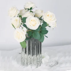 Mercury Glass Hurricane Candle Holder, Cylinder Pillar Vase - Wavy Column Design 9" -Home Decor Promotional Store CAND HOLD 007 L MSILV D03.progressive 752c8807 0902 4c41 bac2 b9477862b2f8