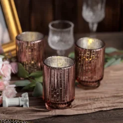 3 Pack Mercury Glass Votive Hurricane Candle Holder, Pillar Vase - Wavy Column Design 5" -Home Decor Promotional Store CAND HOLD 007 M M054 D03.progressive af35bca1 d7d7 4c29 823e 6d2c37800a09