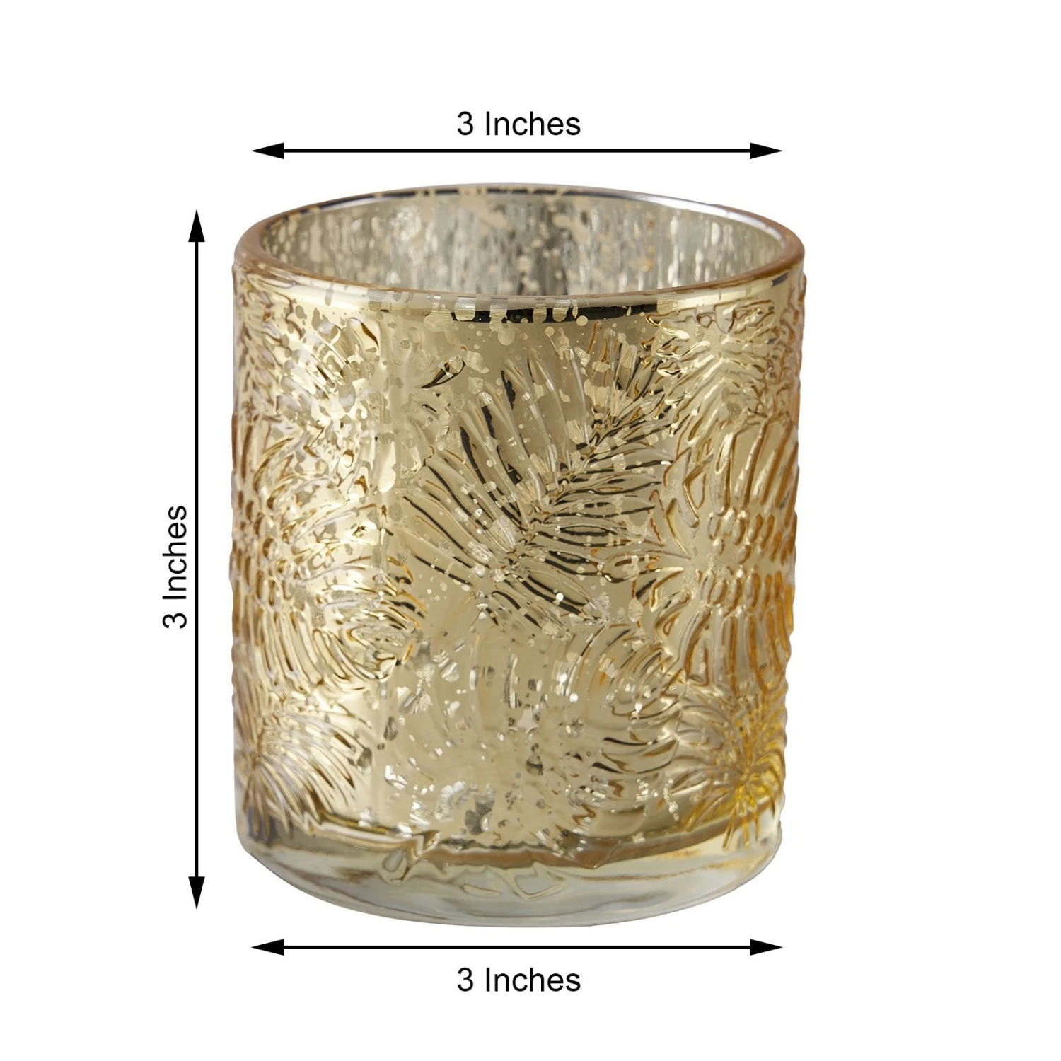 6 Pack | Mercury Glass Palm Leaf Candle Holders, Votive Tealight Holders 6 6 Pack | Mercury Glass Palm Leaf Candle Holders, Votive Tealight Holders - Image 6