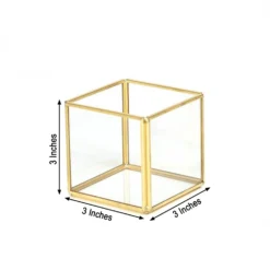 3 Pack Clear Glass Square Tealight Votive Candle Holder Cubes - Stackable With Gold Metal Frame 3" -Home Decor Promotional Store CAND HOLD 011 S CLRGD 98.progressive 27e91ce3 0d52 4405 a7b0 4ebf5152015a