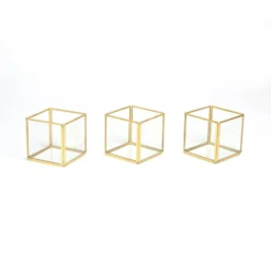 3 Pack Clear Glass Square Tealight Votive Candle Holder Cubes - Stackable With Gold Metal Frame 3" -Home Decor Promotional Store CAND HOLD 011 S CLRGD 99.progressive a2f1cc11 4c45 4189 956d b8911c3da759