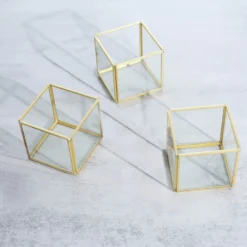 3 Pack Clear Glass Square Tealight Votive Candle Holder Cubes - Stackable With Gold Metal Frame 3" -Home Decor Promotional Store CAND HOLD 011 S CLRGD D08.progressive 4d0f3e03 c159 4b82 b4c9 08d5c5f53b9c