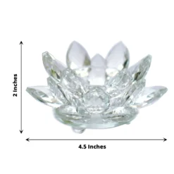 2 Pack Clear Crystal Glass Lotus Flower Votive Candle Holders, Tealight Taper Candle Stands 4.5" 25 2 Pack Clear Crystal Glass Lotus Flower Votive Candle Holders, Tealight Taper Candle Stands 4.5" -Home Decor Promotional Store CAND HOLD 012 S CLR 98