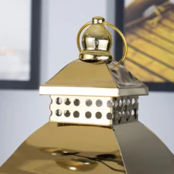 Prism Top Stainless Steel Candle Lantern Centerpiece Outdoor Metal Patio Lantern 19" -Home Decor Promotional Store CAND LANT001 M GOLD D03.progressive 67a1784a 0be3 495b 99f7 74c15aa7c022