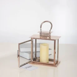 Cage Top Stainless Steel Candle Lantern Centerpiece Outdoor Metal Patio Lantern 10" 34 Cage Top Stainless Steel Candle Lantern Centerpiece Outdoor Metal Patio Lantern 10" -Home Decor Promotional Store CAND LANT002 L 054 D13